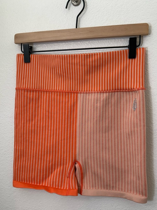 FP Movement by Free People Pants - FP Movement by Free People Orange Colorblock “Striped Mixing Shorts” in Papaya